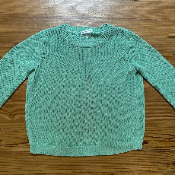 Club Monaco pastel green loose knit open back quarter sleeve sweater SIZE S - Picture 1 of 3